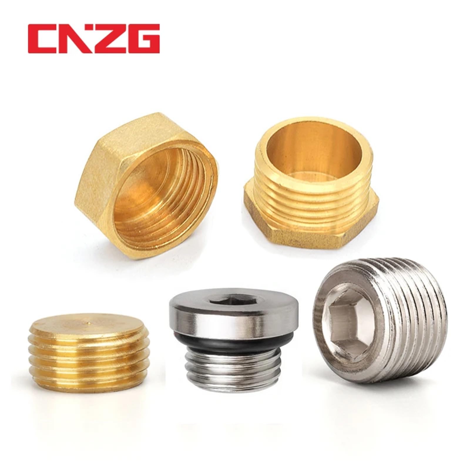 Miedź 1/8 "1/4" 3/8" 1/2" 3/4" gwint zewnętrzny mosiężny rura sześciokątna końcówka złączka łącznik łącznik adapter przyłączeniowy 10 sztuk (10 szt. męski plug, 3/4")