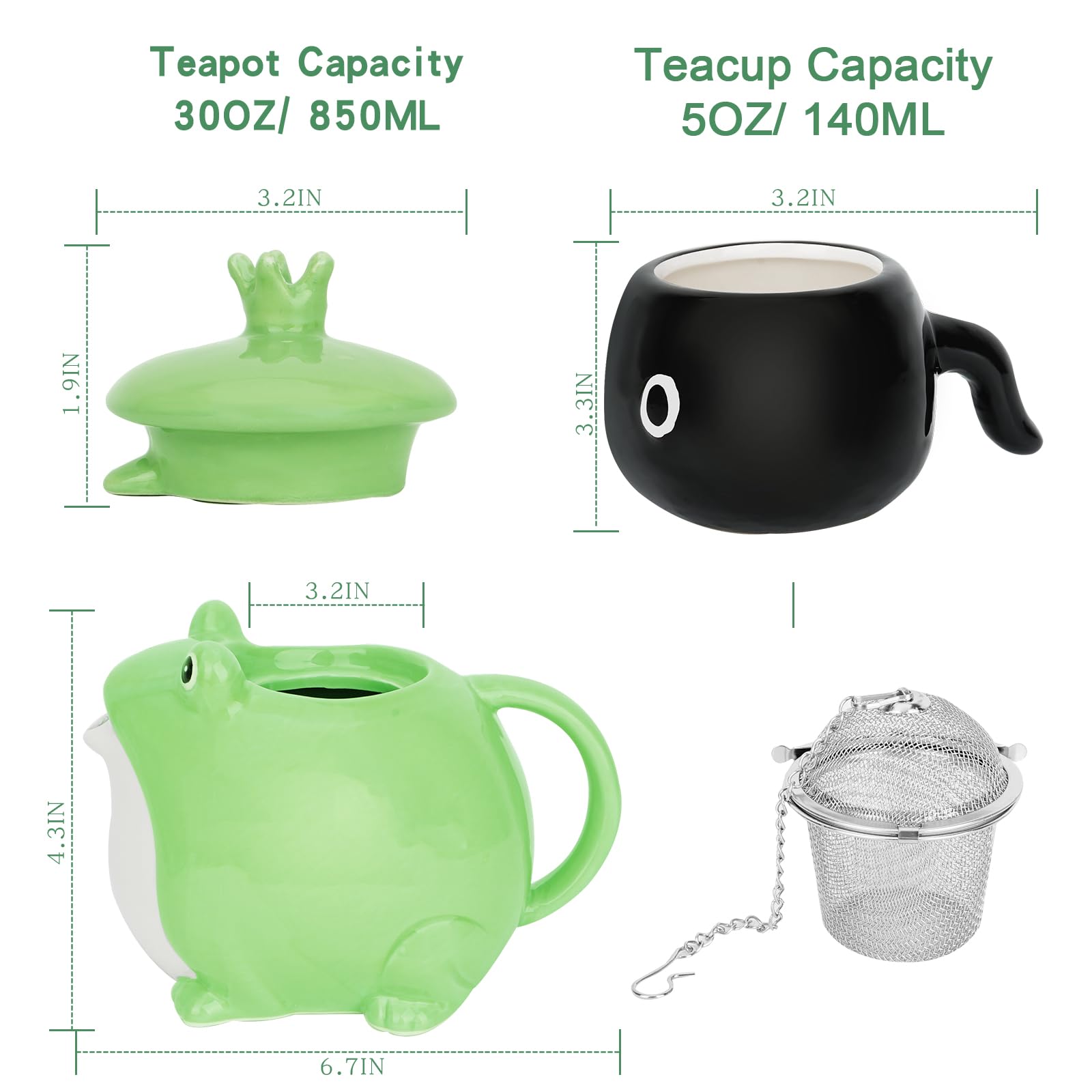 Amazon | カエル ティーポット & ティーカップ かわいい 食器 日本茶 