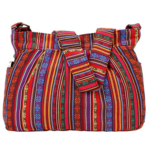 Image of Casual Large Durable Fabric CrossBody Hobo Shoulder Messenger Travel Purse Wallet Handbag Tote Bag