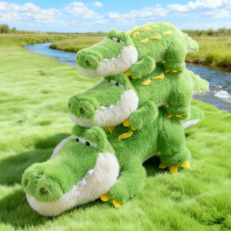 champracer PlüSchtiere Krokodil Squishy, Groß Stofftier TeddybäR Kuscheltier Kissen (90cm,Grün)