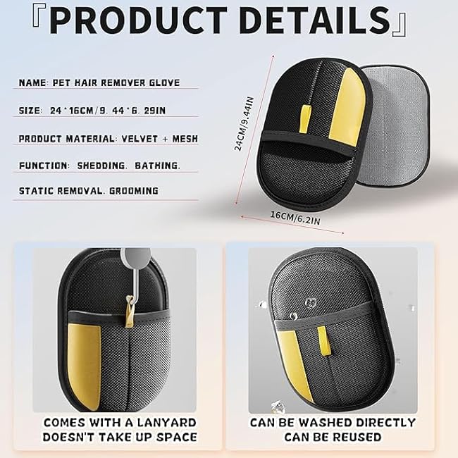 (5PCS) Pet Hair Removal Glove for Dogs & Cats, Newly Upgraded Reusable Electrostatic Pet Hair Gloves, Pet Hair Remover Tool for Clothing, Couch, Carpet, Car Seat-1X3FsBcb