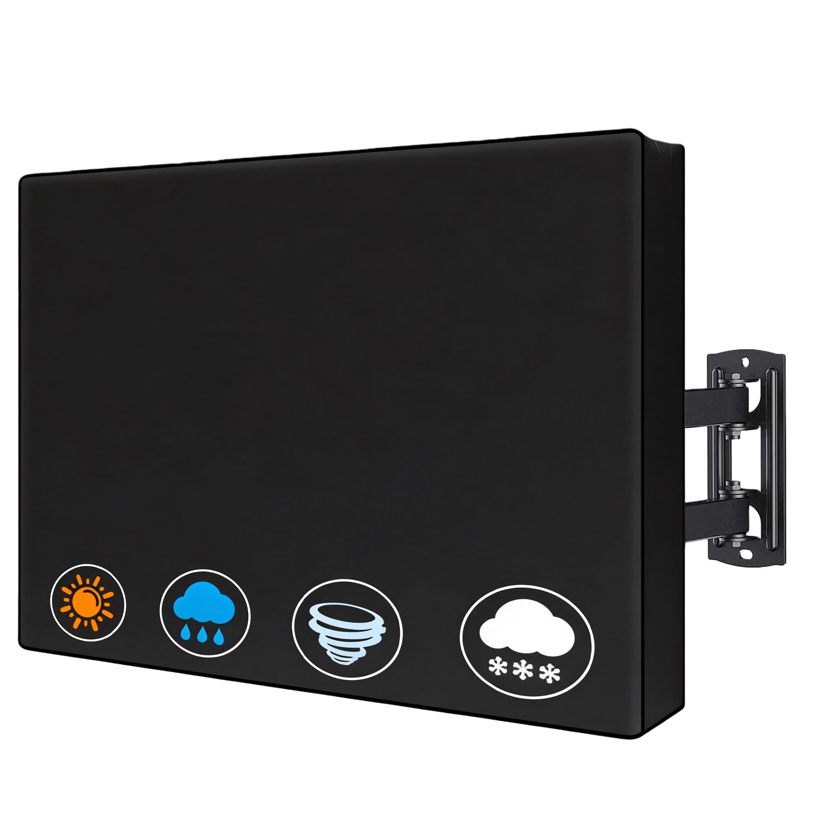 Cubierta para TV al aire libre, cubierta de protección de pantalla de TV, 600d tela Oxford, impermeable, a prueba de polvo, cubierta de TV para exteriores, 40" - 42", 42 x 26,5 x 5 pulgadas, negro