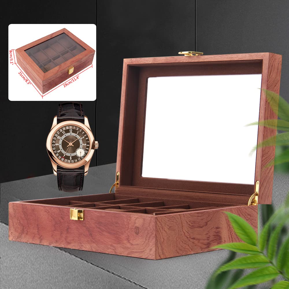 Scatola per orologi e orologi in legno con 10 scomparti