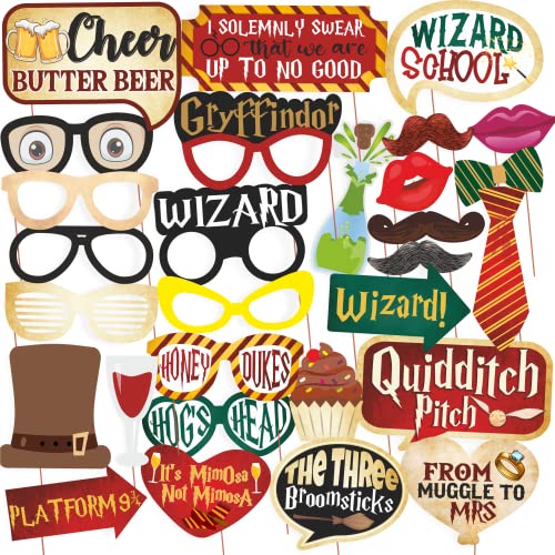Image of WOBBOX Happy Birthday Combo Harry Potter Theme Party Props 29 Pcs with Colourful Harry Potter Theme Bunting Banner & Balloons, Birthday Decoration Item (Pack of 2)