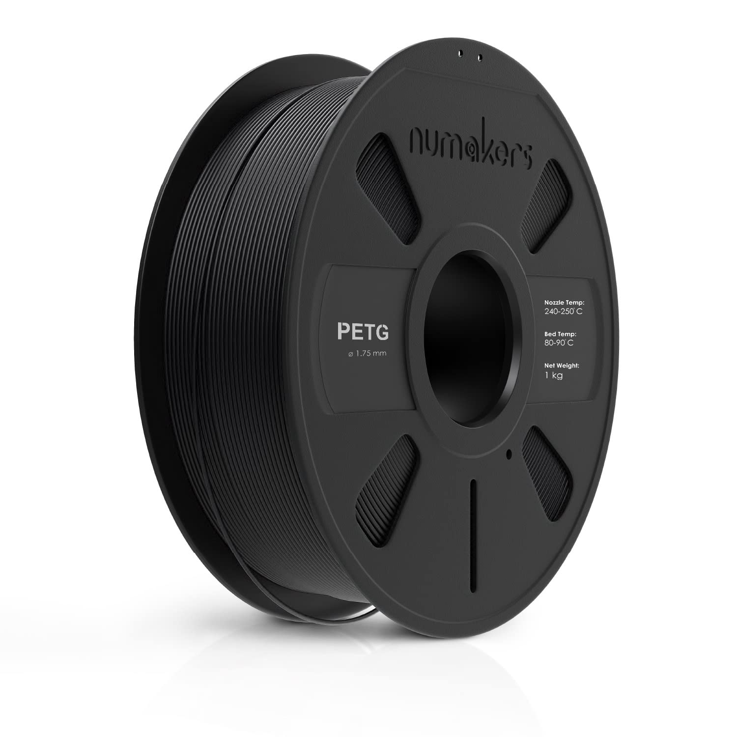 PETG 3D Printer Filament, 1.75mm, Dimensional Accuracy +/- 0.05 mm, 1 kg Spool (2.2 lbs), Compatible with Most FDM Printers (Pitch Black)
