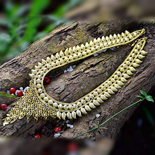 Image of Kollam Supreme Elegant Gold Plated Bridal Mango Long Necklace for Women