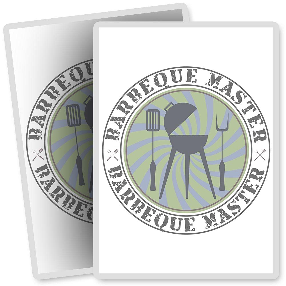 2 x Vinyl Stickers - Rectangle Shape 7x10cm - BBQ Barbeque Master Chef Summer Art Print Decal Laptop Tablet Luggage Car Bike Sticker #5517