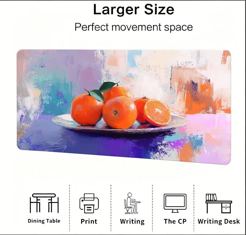 Podkładka pod mysz do gier Abstrakcyjna Podkładka pod mysz XXL Fruit 1400 x 600 x 3mm Poprawa precyzji i szybkości, podkładka pod mysz do gier antypoślizgowa gumowa podstawa, do dekoracji Burea DZ-107