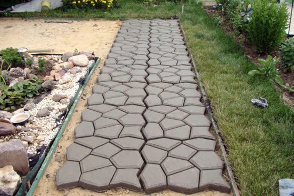 2 PCS stampi in cemento 40x40x4cm, Di Lastre, capriata, giardino dei prati, decorazione del giardino, percorso, DIY, pavimentazione,riutilizzabile, multifunzione, imitazione della pietra