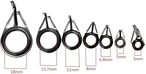Miniatura 3 de Honbay Juego de 7 piezas de caña de pescar de tamaños mixtos Ojos Guías Línea Anillos Kit de reparación