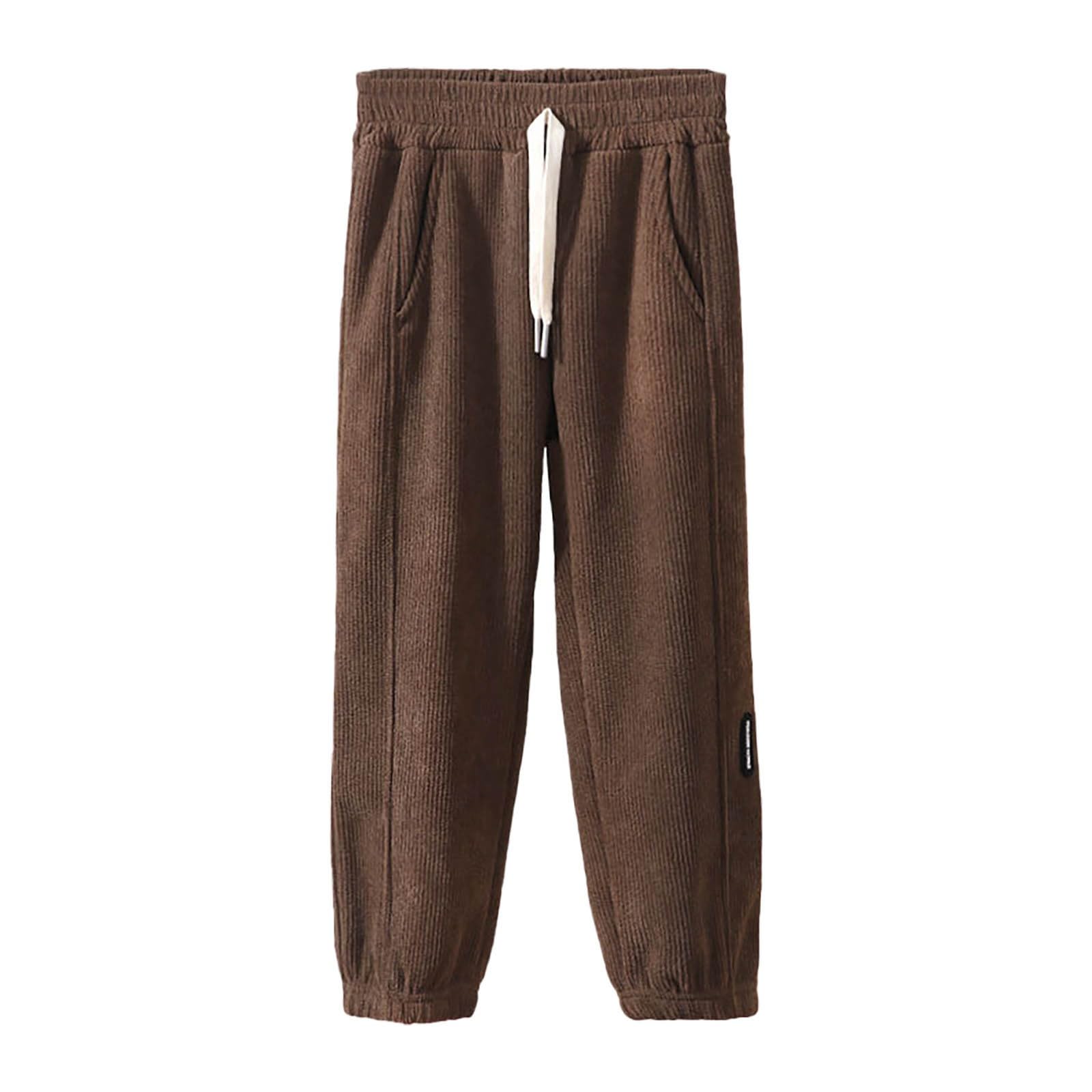 Toddler Kids Pull-On Corduroy Sweatpants Fleece Lined Jogger Pants for Boys Girls Fall Winter (Coffee, 9-10 Years)