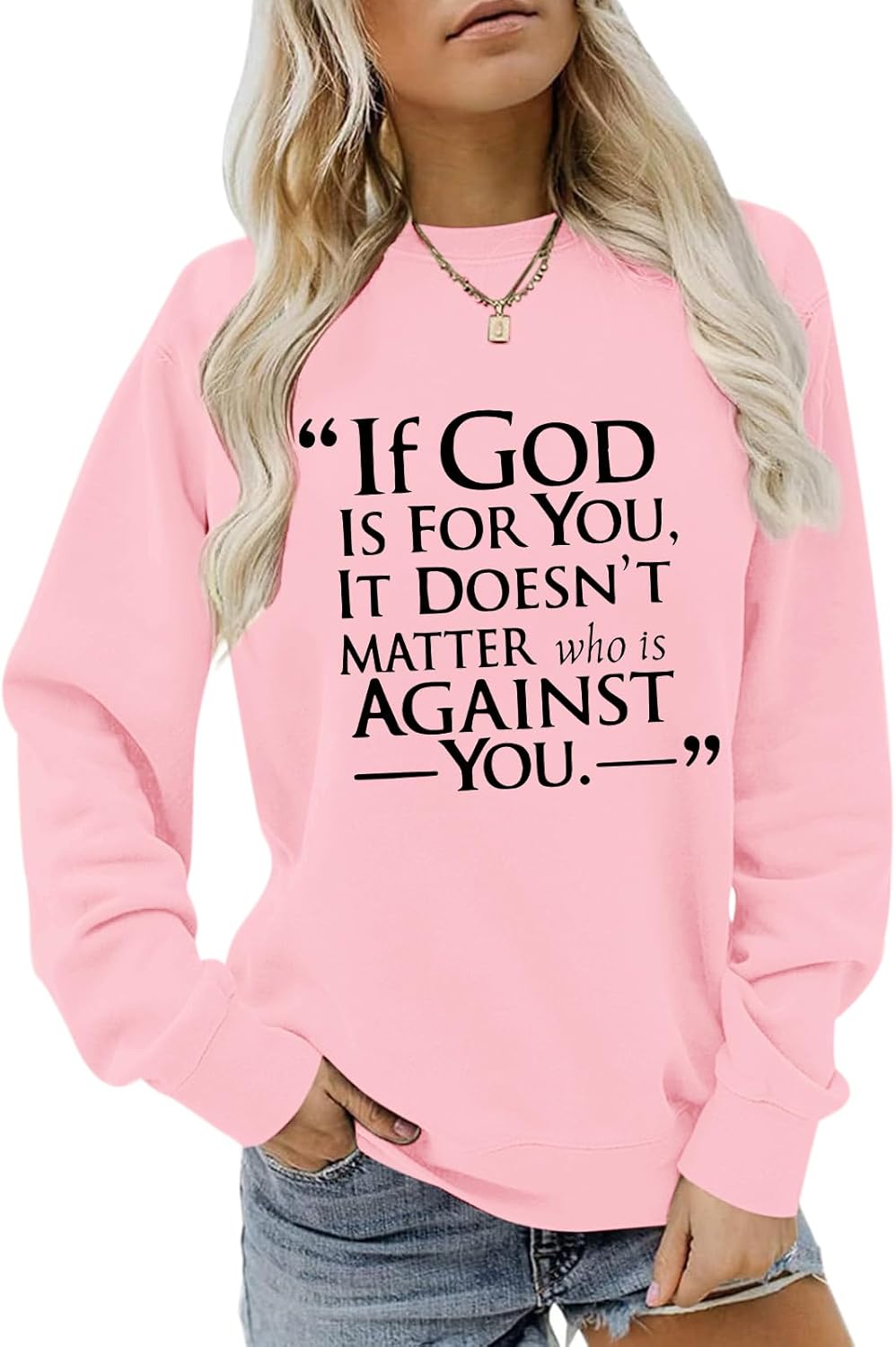 Christian God Religious Sweatshirts For Women Jesus Bible Verse Faith Sweatshirt Inspirational Graphic Hoodies