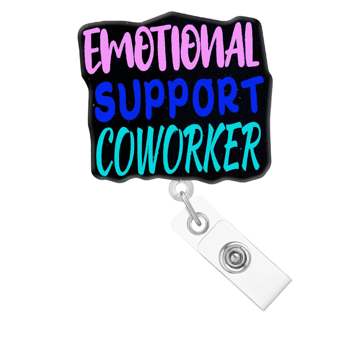 Abamilaka Funny Nurse Badge Reel Nursing Retractable Badge Holder Clip Emotional Support Coworker CNA RN Badge Reels for Nurses Medical Glitter Acrylic Badge Clips Doctor Hospital Office Accessories