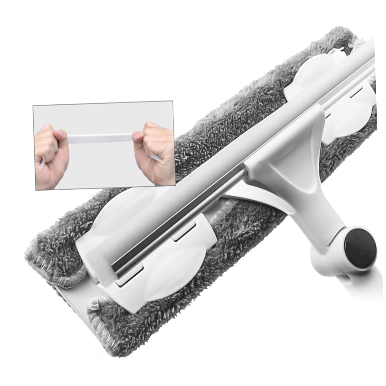 FOMIYES Double Sided Window Scrub with Telescopic Stainless Steel Rod Efficient Household Glass Cleaning Tool for High Windows and Smooth Surfaces Easy Wiping and White