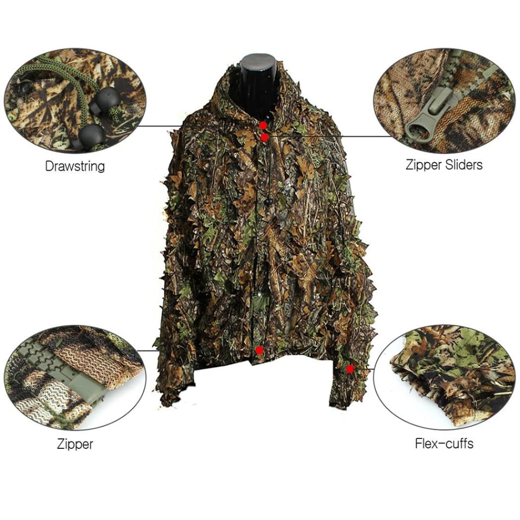 Actualización de Ghillie Traje al Aire Libre 3D Ligero liviano Ligero de Camuflaje de Camuflaje Jungle.