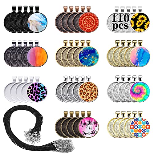 50% Off 110Pcs Alloy Pendant Trays for DIY Jewelry Making