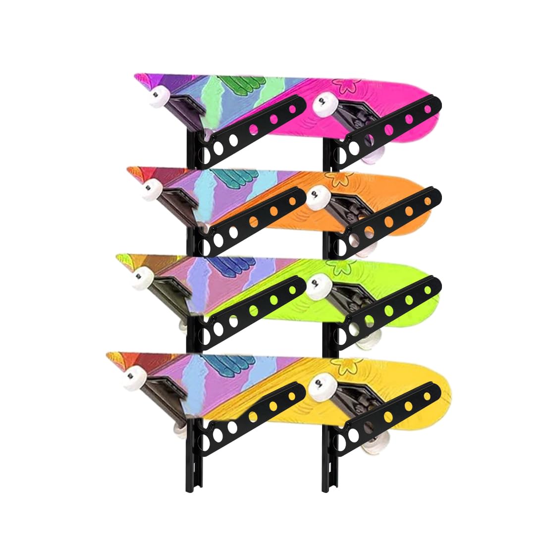 CStern Soporte de pared para tabla de surf vertical, tabla de surf de metal, soporte ajustable, soporte para tabla de surf para kiteboards, monopatines, snowboard, wakeboard-negro