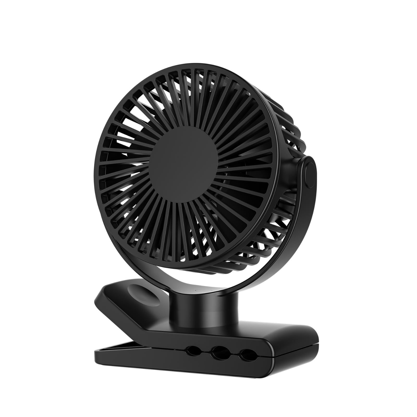 Ventilador Portátil con Base Sujeción Resistente con Brazo Modular Segmentado para Ventilación Focalizada en Escritorio Silla y Ejercicio, Negro