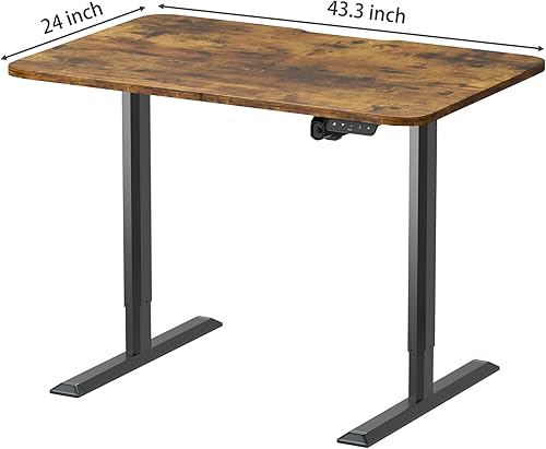 Miniatura 3 de JUMMICO Escritorio de pie eléctrico ajustable de 44 pulgadas escritorio grande para sentarse de pie escritorio de computadora oficina en casa