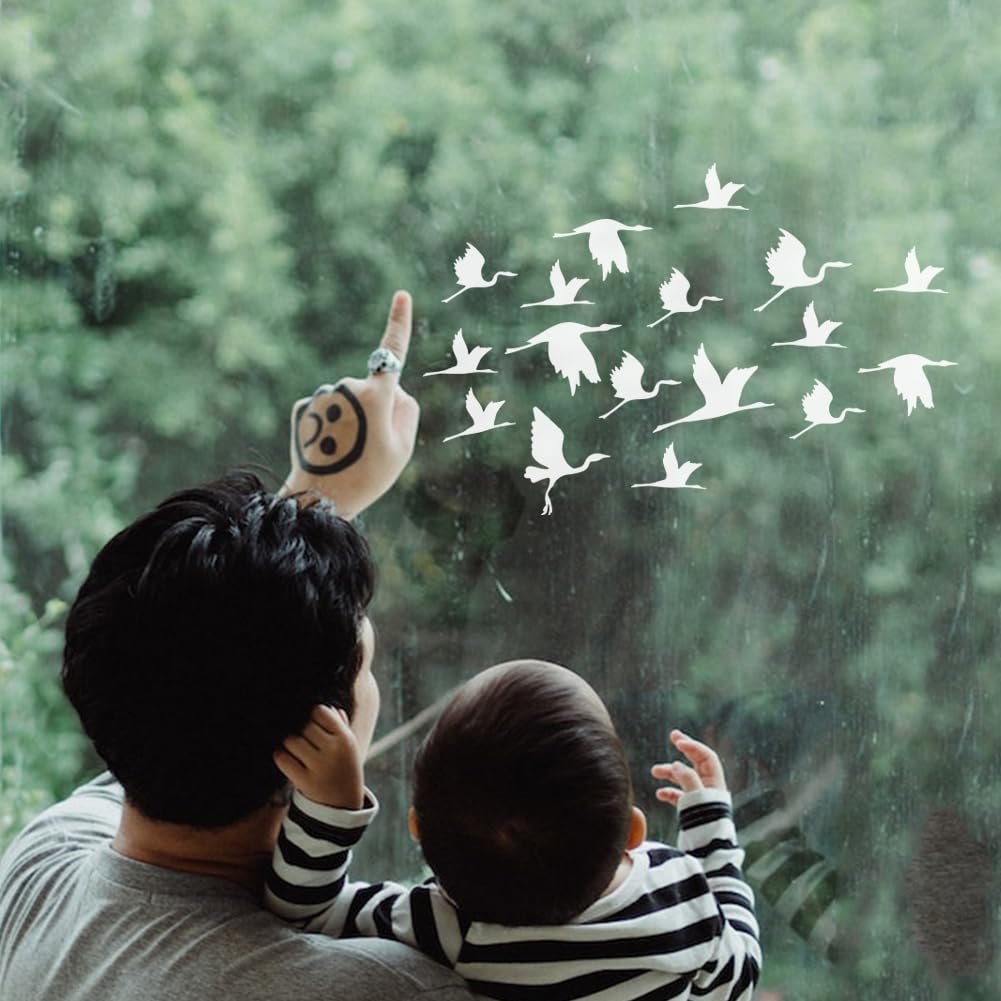 FINGERINSPIRE Cranes Stencil for Painting 8.3x11.7inch Large Cranes Birds Silhouettes Drawing Template Reusable Birds Group Painting Stencil Animal Theme Template for Wood Fabric Clothes Painting - Image 7