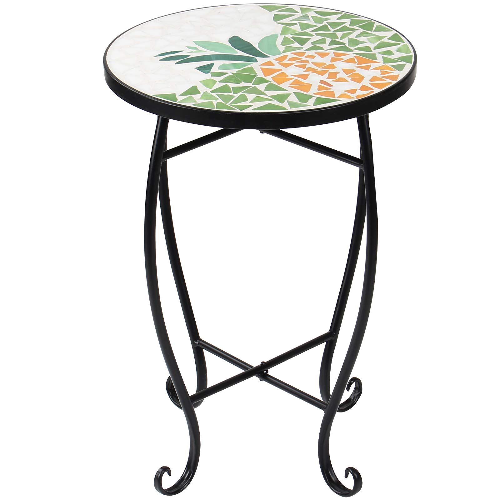 Buy Display4top Mosaic Round Outdoor Accent Table, Flower Stand,Round