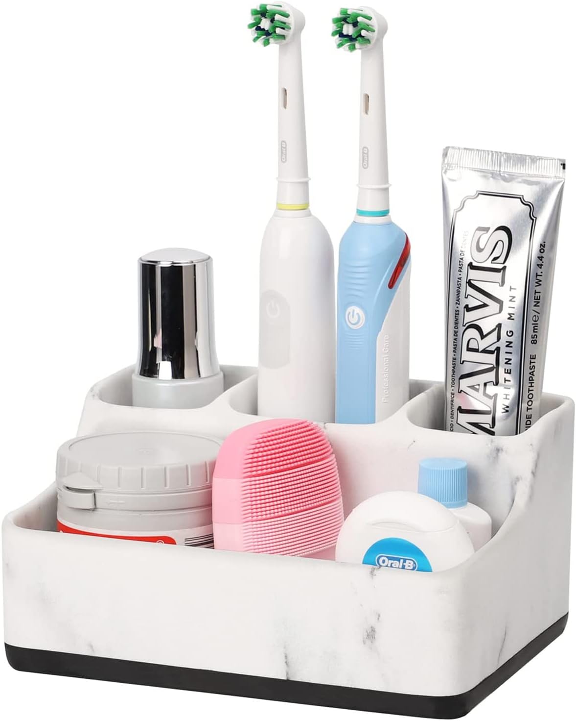 Amazon.com: mDesign Plated Toothbrush and Toothpaste Holder, Storage ...