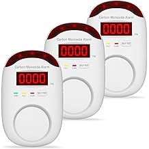 3 Packs Carbon Monoxide Detectors - Hembisen Carbon Monoxide Detector Plug in Type CO Alarm Monitor with Digital Display, Accurate &amp; Easy to Read, for Home/Kitchen/Hotel/Bedroom (White)