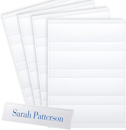 Yexiya Insertos de placa de identificación de 2 x 8 pulgadas, papel perforado para impresión de escritorio o escritura, papel en blanco, insertos
