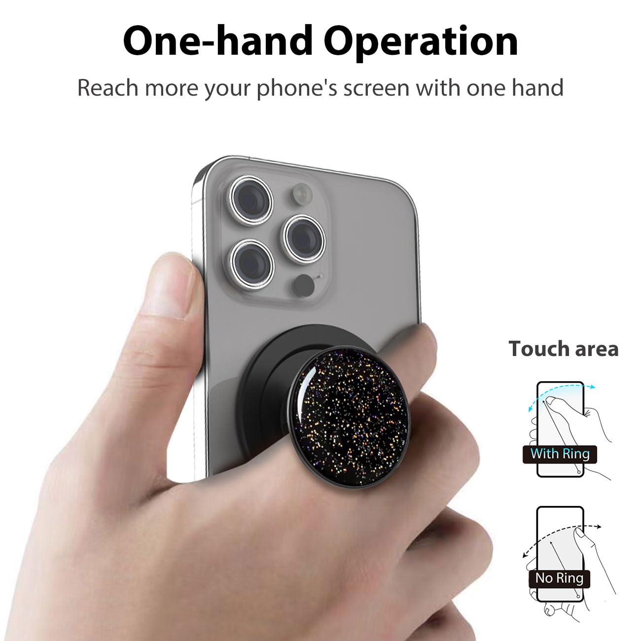 Agarre magnético para teléfono compatible con MagSafe, soporte magnético para anillo de teléfono, soporte de dedo compatible con carga inalámbrica, anillos ajustables para teléfono MagSafe