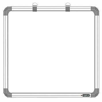 SHELFKING Non-Magnetic 2X2 Feet Double Sided Whiteboard & Chalkboard Both Side Writing Boards, One Side Whiteboard Marker & Reverse Side Chalkboard Surface - Set of 1 Piece