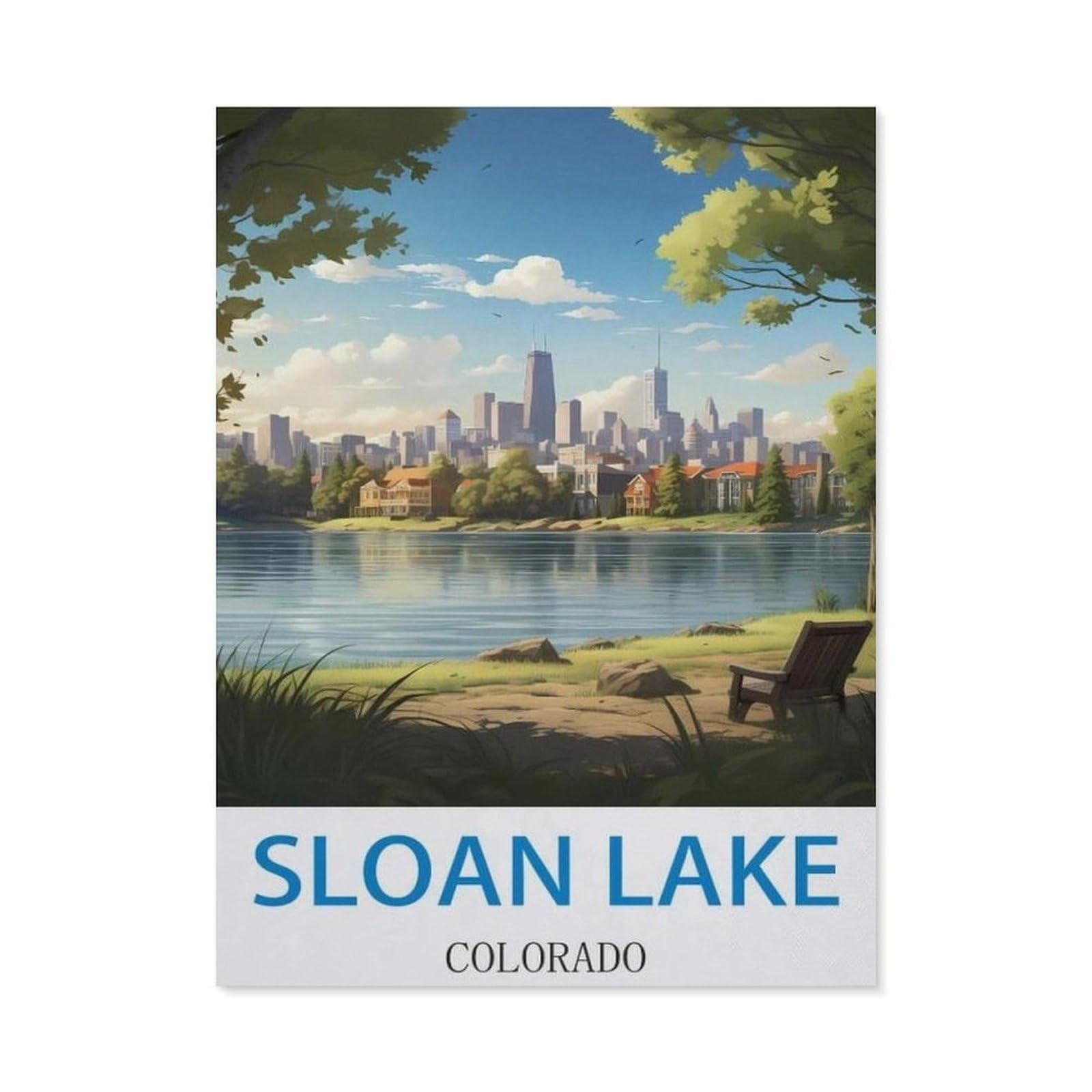 BEAYODKP 5D DIY Diamond Painting，Sloan Lake Denver Colorado ， House