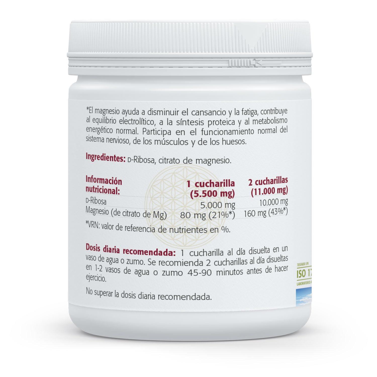 SURAVITASAN D-RIBOSA + MAGNESIO 300gr. – produit multifonction à large champ d’application, convient à ceux qui recherchent un produit fiable au quotidien, poids 300 g et associe fonctionnalité pratiq