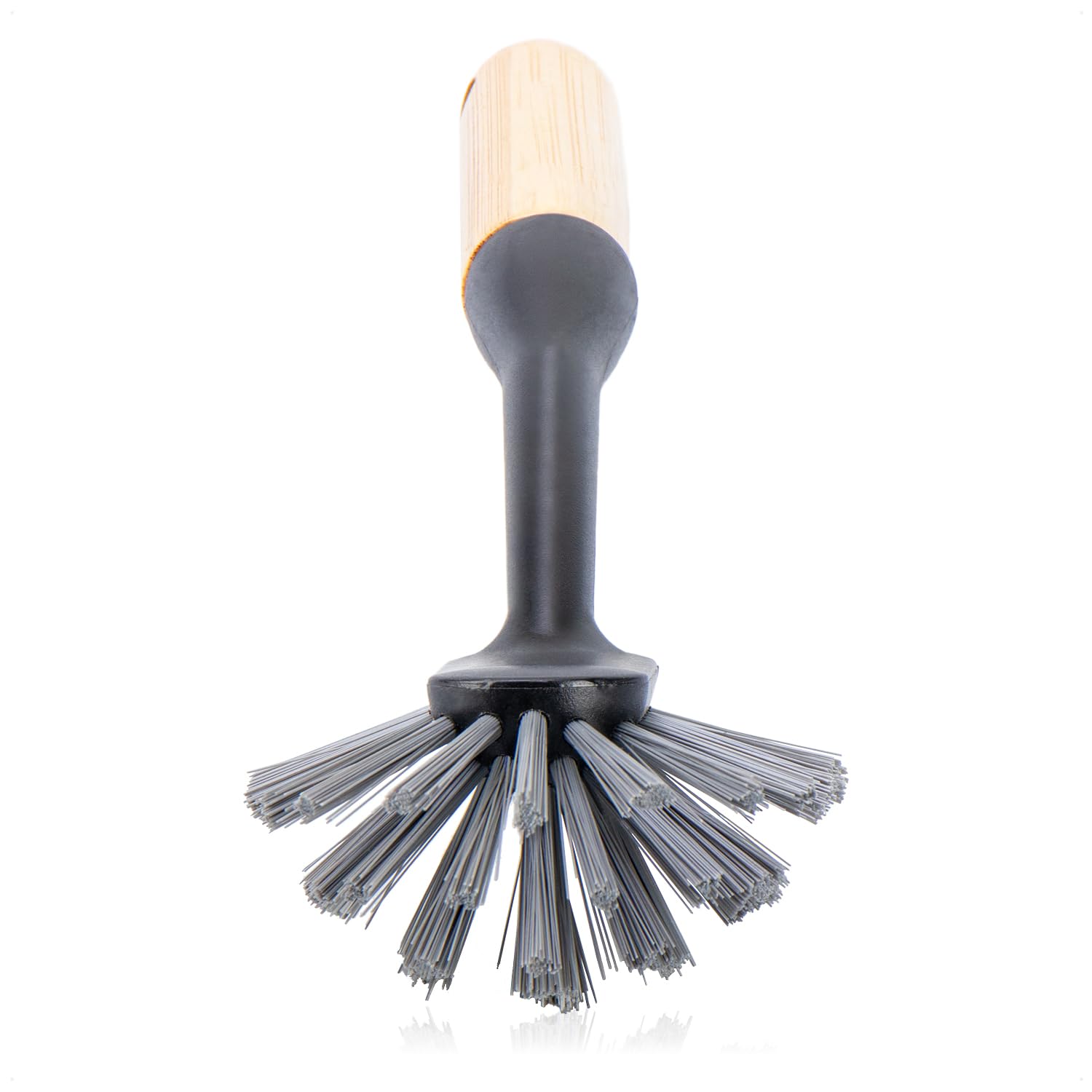 com-four® 3x szczotka do naczyn z bambusowym uchwytem, wytrzymale plastikowe szczotki do kuchni i domu, trwale do talerzy, garnków oraz szklanek (3x Szczotka do naczyn)