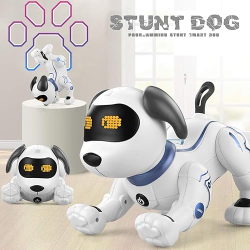 Miniatura 6 de Fisca Perro robótico a control remoto juguetes parda de manos flexión mascotas electrónicas robot programable que baila con sonido para niños y