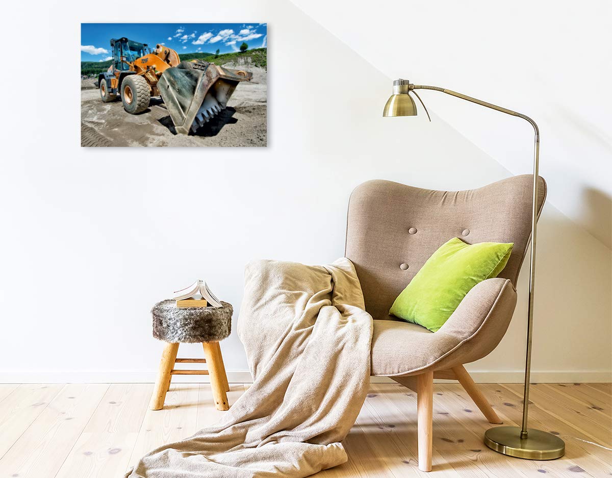 Premium Textil-Leinwand 75 x 50 cm Quer-Format Baumaschinen - Maschinen auf der Baustelle, Leinwanddruck von Georg Niederkofler