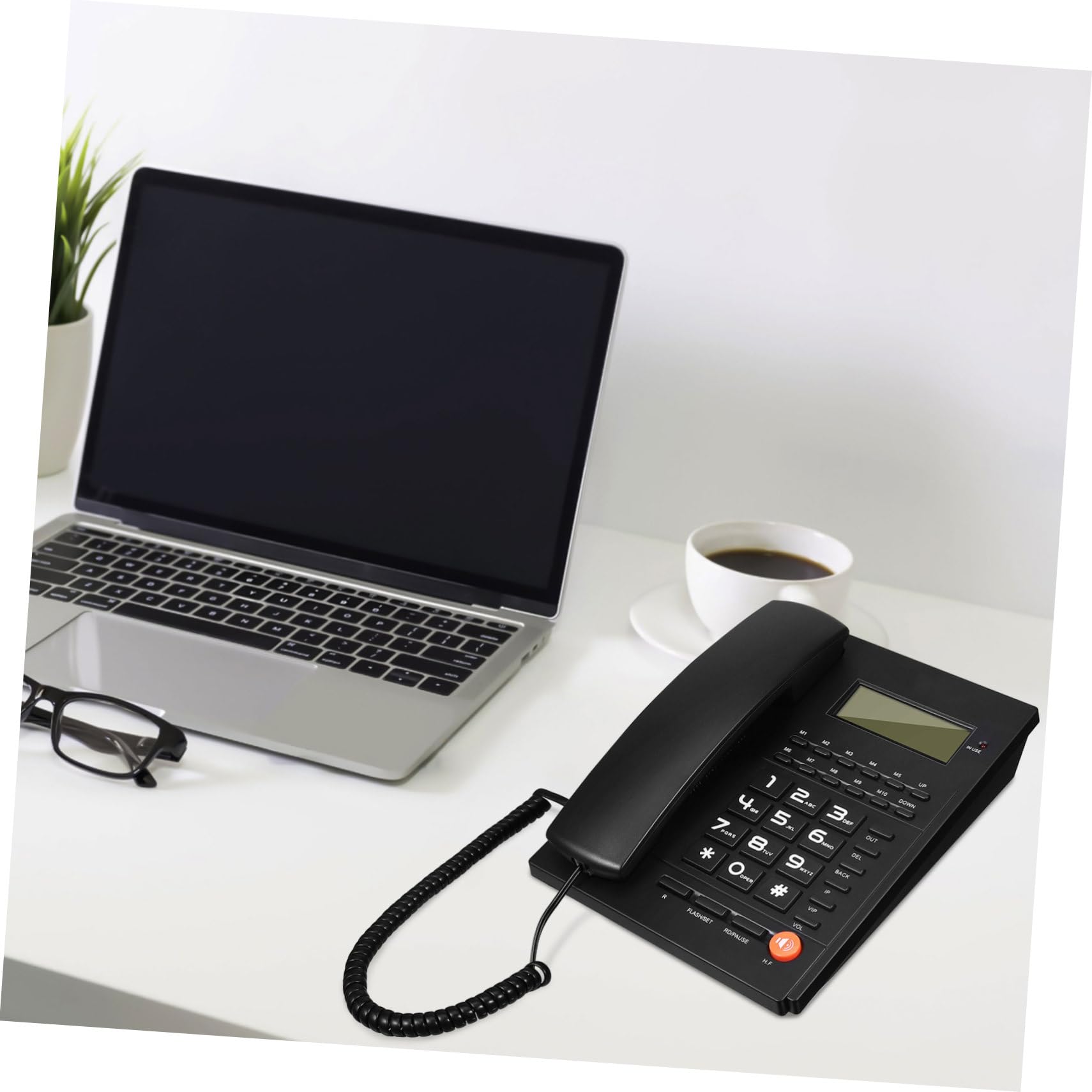 Telefono con da Scrivania per Anziani Grandi Comodi Volume Regolabile per Audio Cristallino Telefono Durevole per Ufficio e Casa