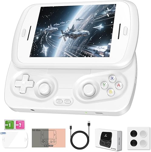 RG Slide Consola de juegos portátil RG Slide Pantalla LTPS de 4.7 pulgadas en la celda sin tarjeta Consola de juegos retro Unisoc T820 Consola de