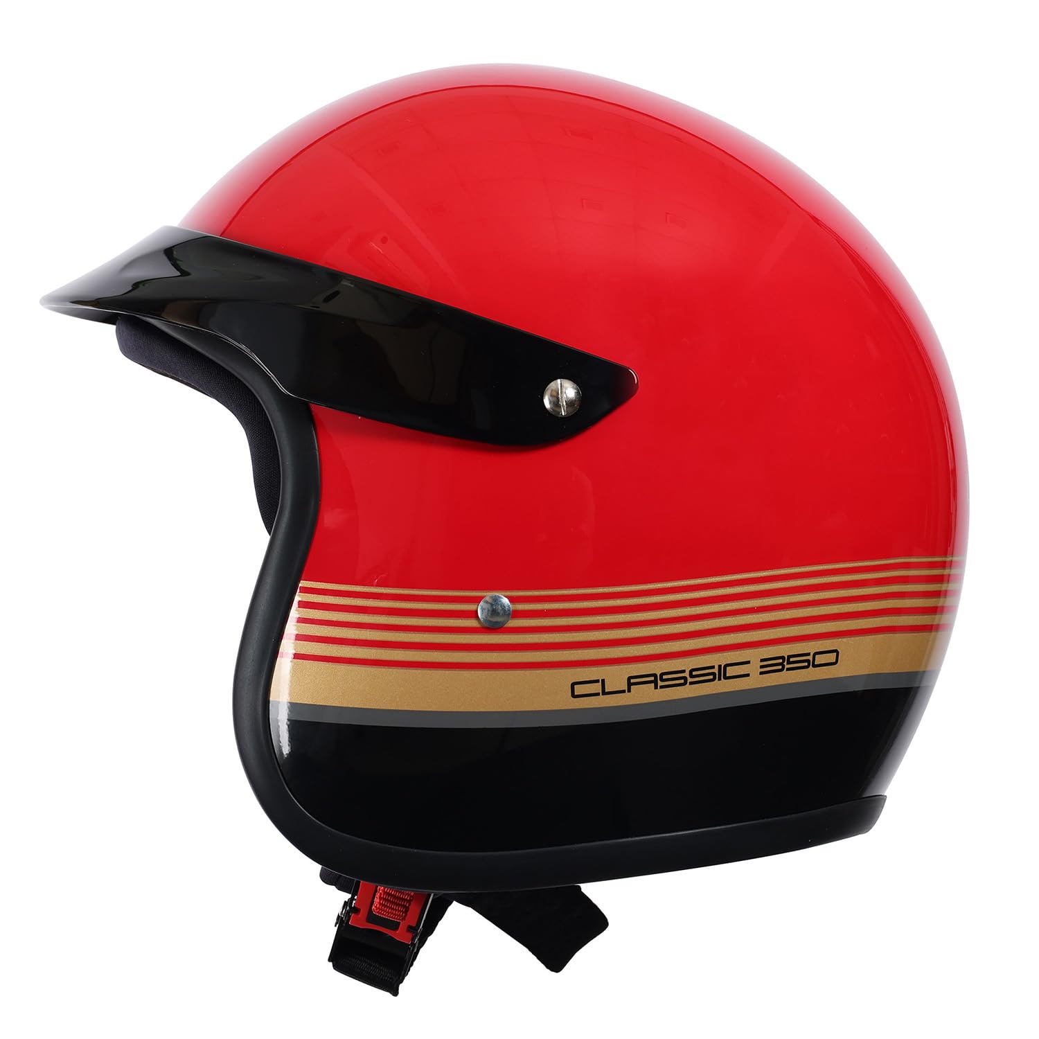 Royal Enfield Jet SUNPEAK Open FACE CC350 ID ABS GI RED M58 | Fit: Regular | Certification: ID | Material : ABS | Type: Half Face EPS Liner for Better Shock Absorption | Gender: Women's-image-49