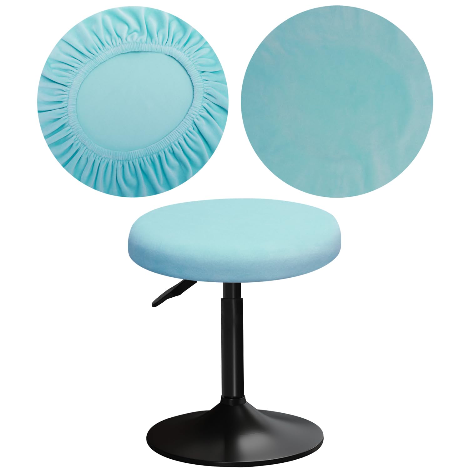 YINGAYOU Round Velvet Stool Cover 12-16"/30-40cm Bar Stool Cover Very Soft Elastic and Easy to Install Wrinkle Resistant