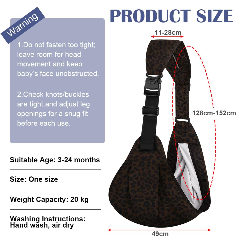 AYESY Baby Carrier, Portable Toddler Sling Carrier with Adjustable Thick Shoulder Straps - Image 2