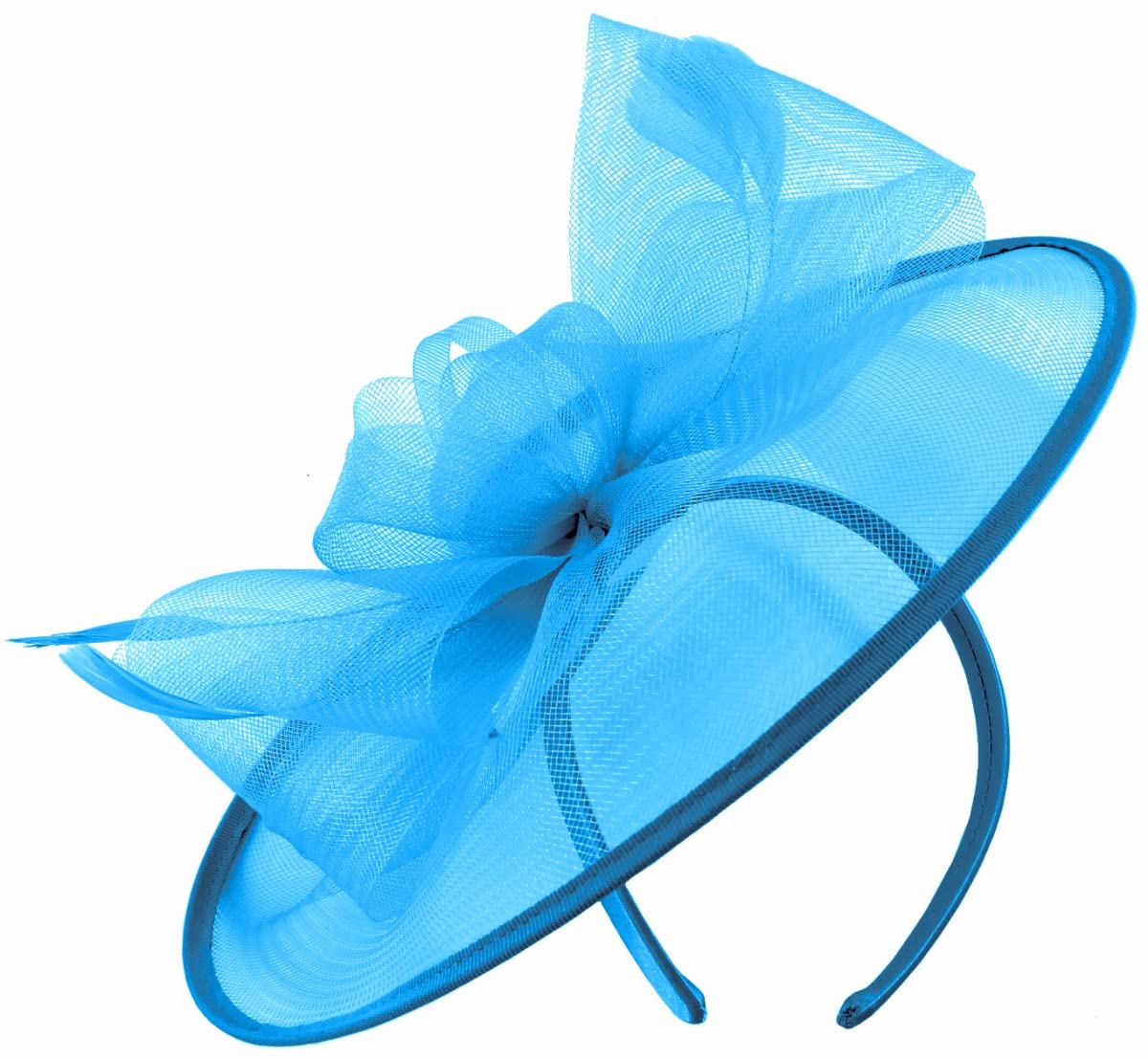 Aurora Collection Aliceband CRIN Disc Fascinator in Turquoise, Size: One Size