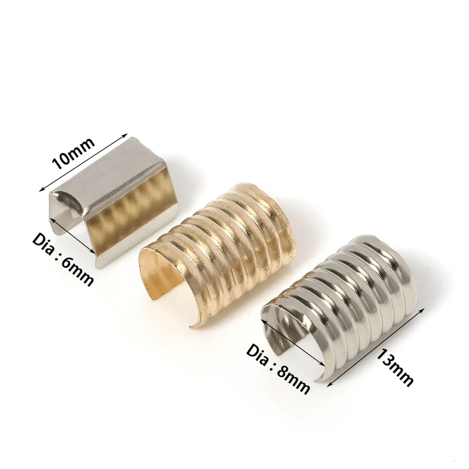 Koraliki zaciskane 600 sztuk/partia 8x13mm okrągły zapięcie zaciskanie liny sznurek składany klips akcesoria dla majsterkowiczów akcesoria do wyrobu biżuterii akcesoria(7x13mm rhodium)