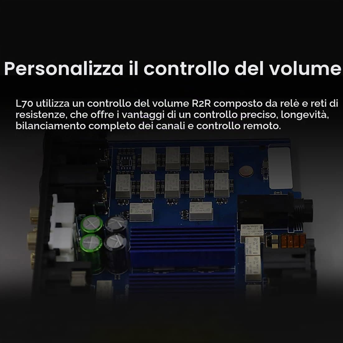 Topping L70 Balanced NFCA 6000mW x2 Amplificatore per cuffie, Ingresso TRS/RCA a 4-XLR/4.4mm/6.35mm Uscita Auricolari mplificatore per cuffie, HIFI Audio Amplificatore per cuffie (Nero)