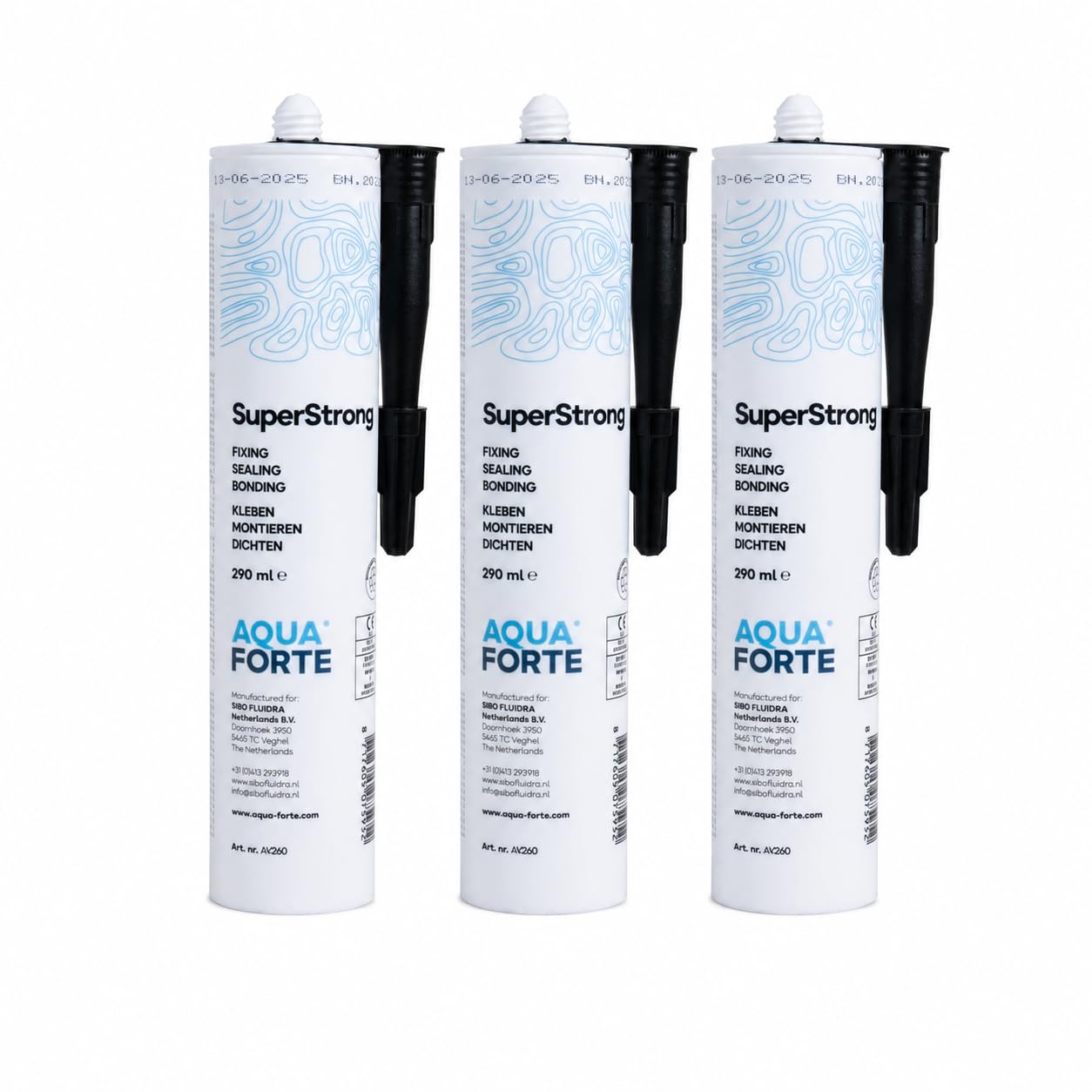 Koi Herdecke 3x SuperStrong Teichfolienkleber, EPDM & PVC Kleber & Dichtmasse für Stein, Teichfolie & Reparatur, Aquaforte (3 Stück)