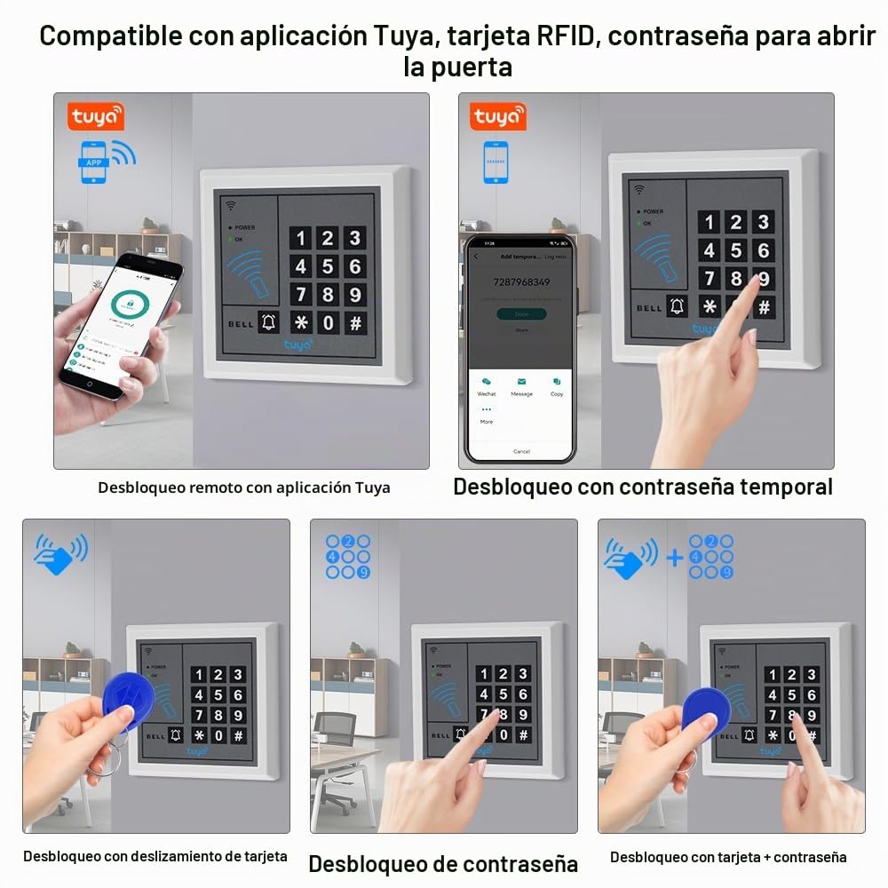 Kit de sistema de control de acceso WiFi inteligente Fredorlokk Tuya, teclado de control de acceso remoto de 1000 usuarios, incluye cerradura magnética de 280 kg, teclado de control de acceso, fuente