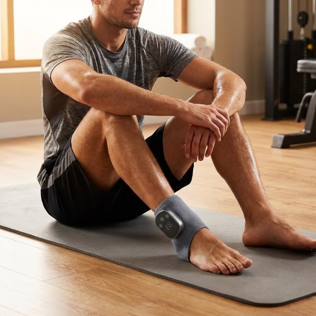 FootRevita - Masajeador de Pies y Tobillos con Calor Ajustable y Vibración, Recuperación Deportiva y Relajación Muscular, Uso Diario en Casa, 5 Niveles de Temperatura y 3 Modos de Masaje