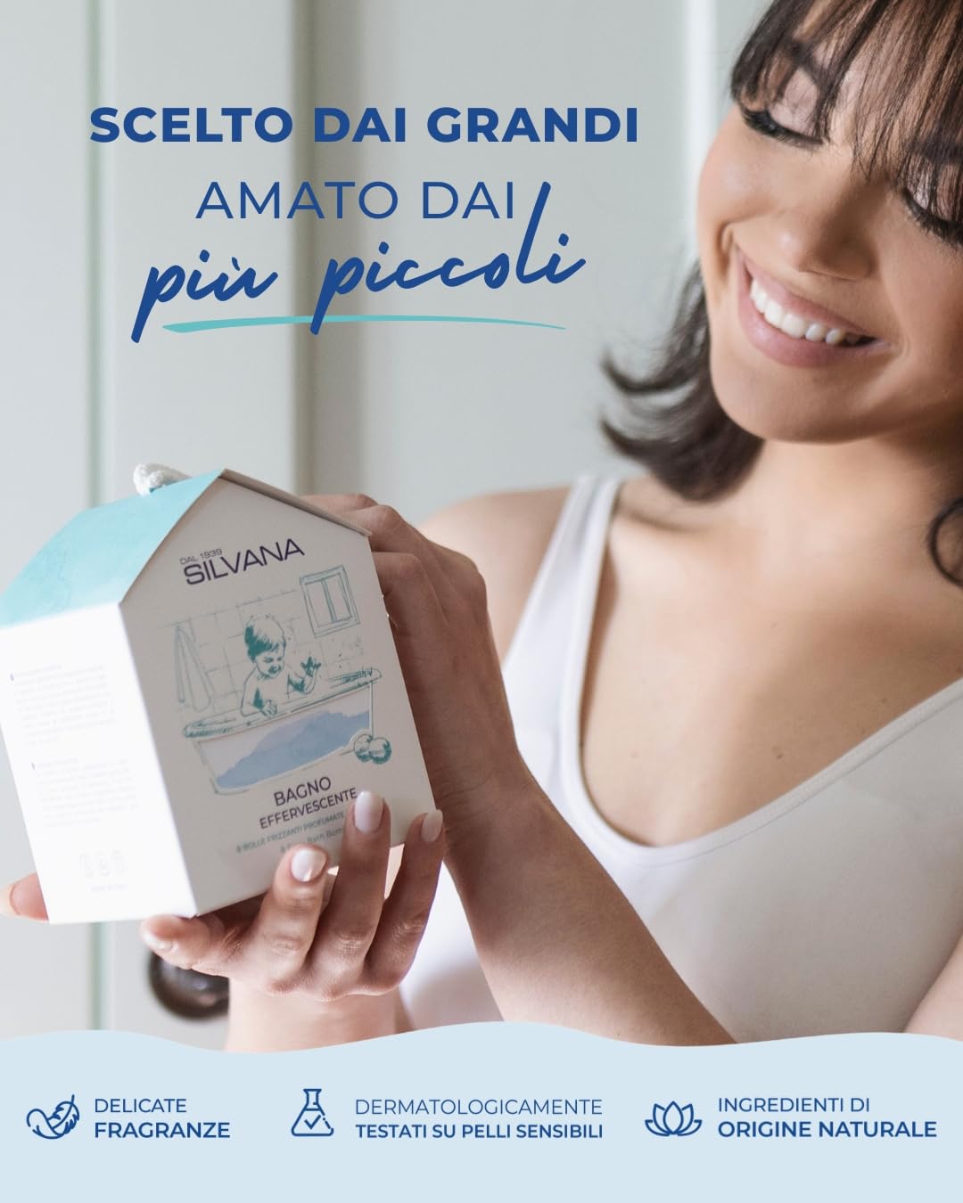 Silvana Bagno Effervescente Coccole per Bambini – Bomba da Bagno Naturale con Olio di Mandorle, Amido di Riso e Burro di Cacao – Bagnetto Rilassante e Idratante – Made in Italy