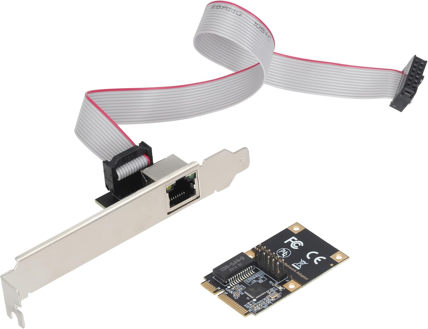 2.5G Ethernet Card, Mini PCI-E Network Adapter with Realtek RTL8125B, 10/100/1000/2500Mbps RJ45 LAN Controller, Support Windows/Linux for Desktop PC NAS