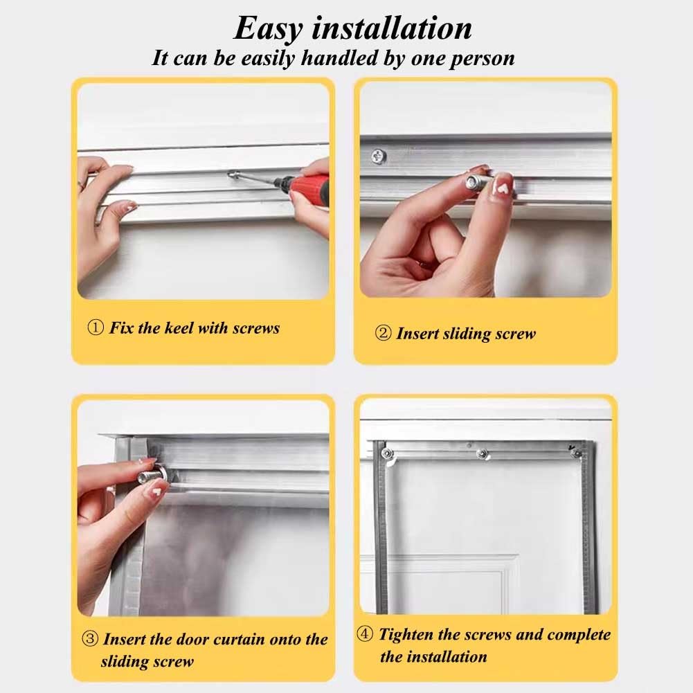 Rideau De Porte Isolé Transparent, Isolation Contre Les Vents De Tempête Portes Blindées Magnétiques en PVC Résistant Aux Intempéries Et À La Perte D'énergie Réduit Le Bruit (Couleur : Clair, Taille