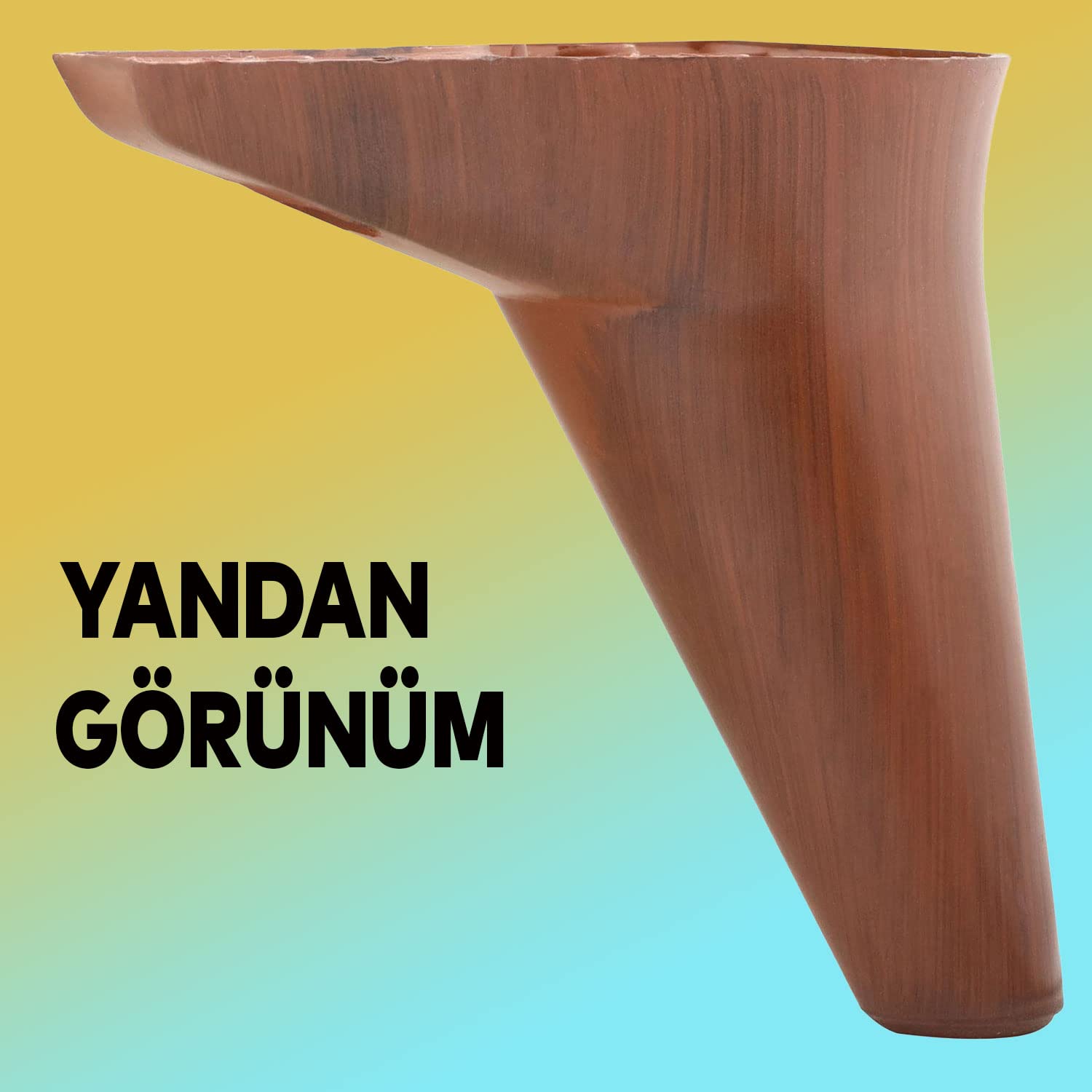 Badem10 Nobel Mobilya Kanepe Sehpa Puf Koltuk Ayağı Kahverengi Baza Ayak 12 cm (4 ADET)